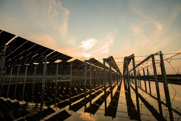 On site construction of photovoltaic panels