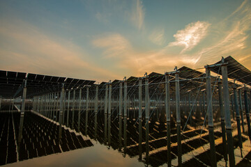 On site construction of photovoltaic panels
