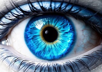 Surreal Food Photography: Blue Eye Pupil on White Background