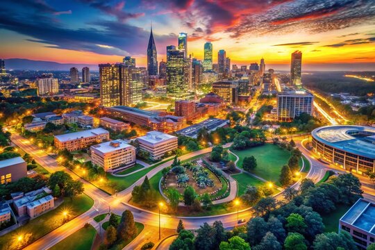 Surreal Georgia Tech Campus: Dreamlike Architecture & Atlanta Skyline