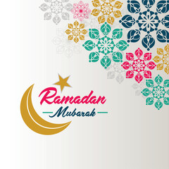 Ramadan Kareem celebration poster design, trendy social media Islamic template.
