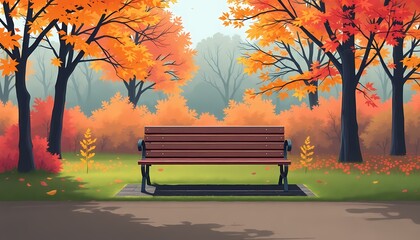 Empty Park in Autumn