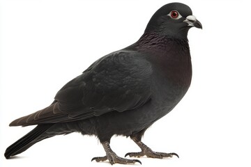 Obraz premium Standing pigeon bird, fully isolated on a transparent background, provided as a PNG file