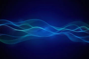 Gardinen dynamic abstract data waves blue background wavy lines dots © Ease Enjoy