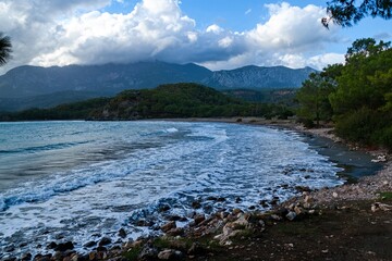 mediterranean sea shore in turkey