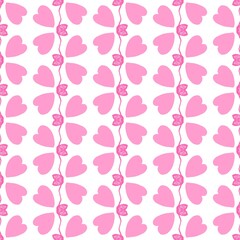seamless pattern with pink flowers