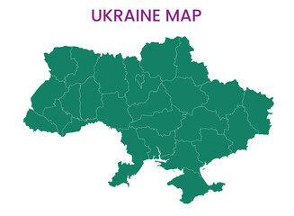 High detailed map of Ukraine. Outline map of Ukraine. Europe