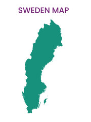 High detailed map of Sweden. Outline map of Sweden. Europe