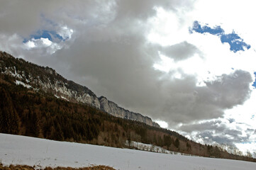 Le plateau du Vercors en hiver, Parc naturel régional du Vercors, 38, Isere, Region Rhone Alpes,...