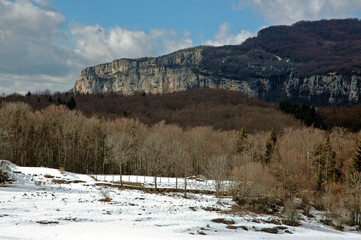 Le plateau du Vercors en hiver, Parc naturel régional du Vercors, 38, Isere, Region Rhone Alpes,...