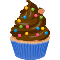 cup cake vector with isolated background 