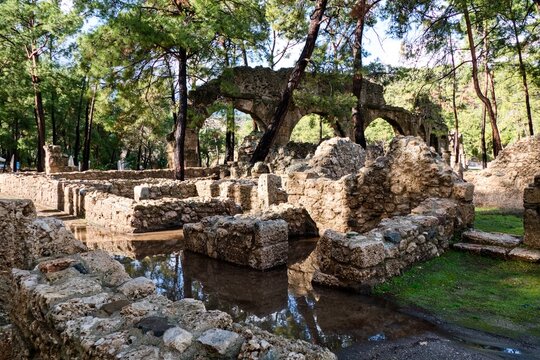 phaselis antic archeologic site in turkey
