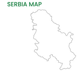 High detailed map of Serbia. Outline map of Serbia. Europe