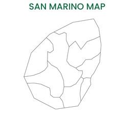 High detailed map of San Marino. Outline map of San Marino. Europe