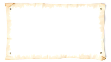 Fototapeta premium Parchment frame blank open scroll on white background Center label.&nbsp;Generative AI