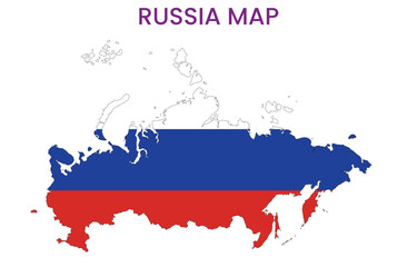 Fototapeta premium High detailed map of Russia. Outline map of Russia. Europe