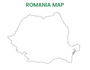 High detailed map of Romania. Outline map of Romania. Europe