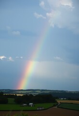 a rainbow in the sky