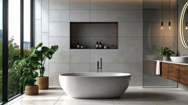 Modern bathroom interior architecture luxury hotel design decoration three 3D minimalist