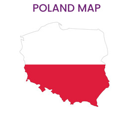 Fototapeta premium High detailed map of Poland. Outline map of Poland. Europe