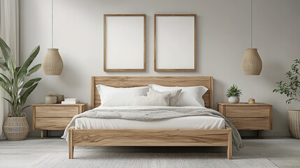 Cozy Bedroom with Scandinavian Style and Wooden Details