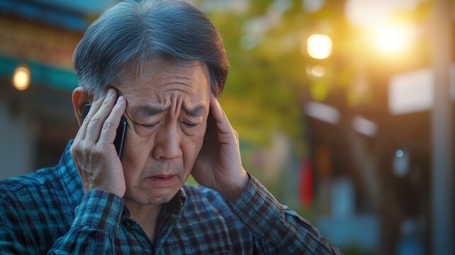 Person experiencing distress while holding head and staring at phone, reflecting modern challenges and emotional struggles in the digital age.