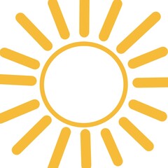 Illustration of the sun icon isolated on a white background.