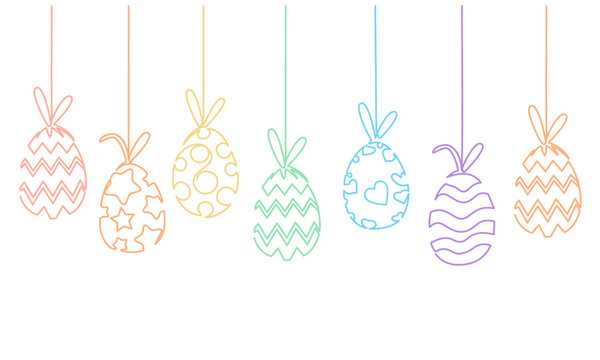 Happy Easter with easter eggs. Ilustration vector
