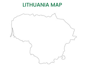 High detailed map of Lithuania. Outline map of Lithuania. Europe