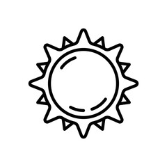 sun icon vector, line style icon