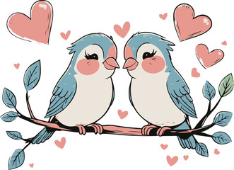 two birds on a branch
