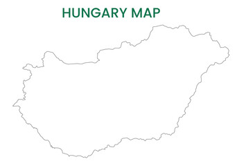 Fototapeta premium High detailed map of Hungary. Outline map of Hungary. Europe