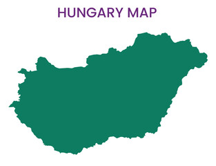 High detailed map of Hungary. Outline map of Hungary. Europe