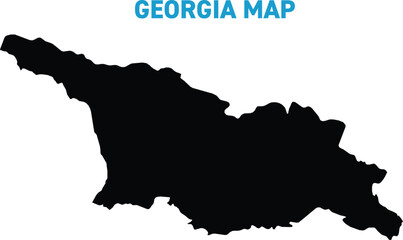 High detailed map of Georgia. Outline map of Georgia. Europe