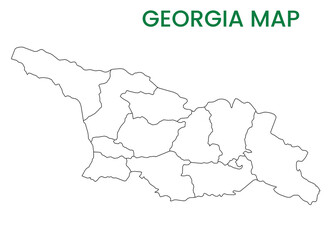 Obraz premium High detailed map of Georgia. Outline map of Georgia. Europe