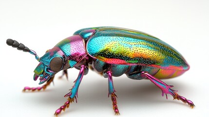 Fototapeta premium Dazzling Jewel Beetle: A Close-Up Look at Nature's Masterpiece