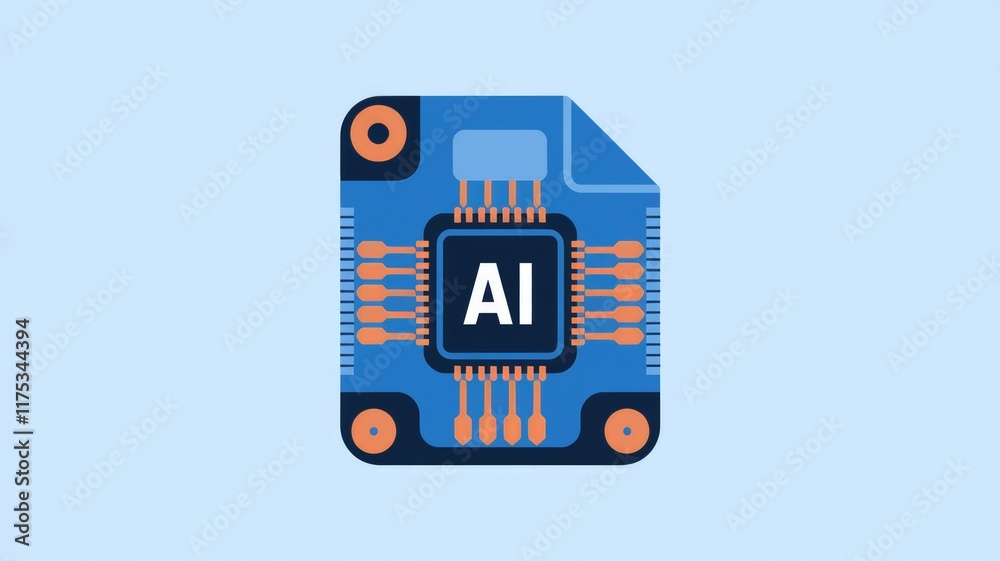 Fototapete ai file concept, depicting artificial intelligence within a digital document.