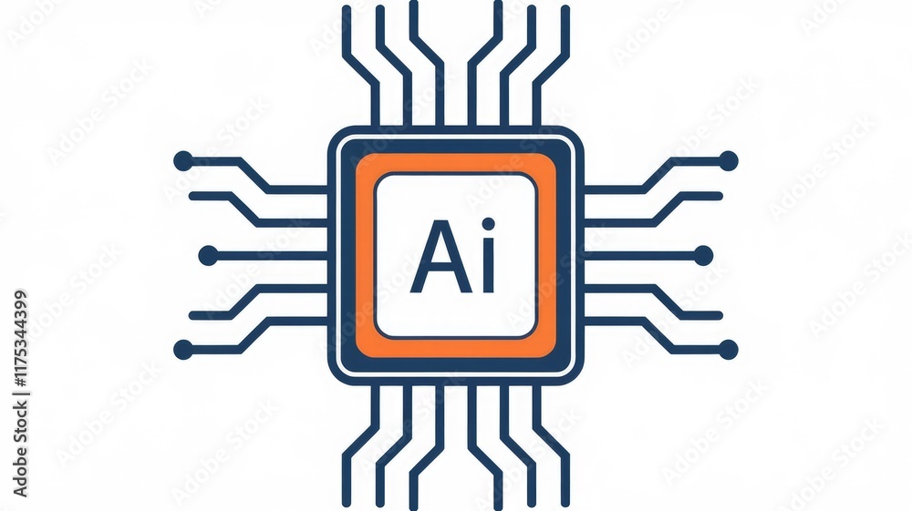Leinwandbilder ai microchip, symbolizing artificial intelligence and technological advancement.