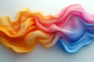 Fototapeta premium Abstract Colorful Fabric Waves Flowing Gracefully