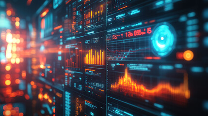 Fototapeta premium Business Analysis and Economic Growth Through Big Data and Financial Graphs