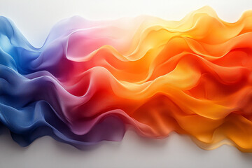 Fototapeta premium Colorful flowing fabric abstract wave design