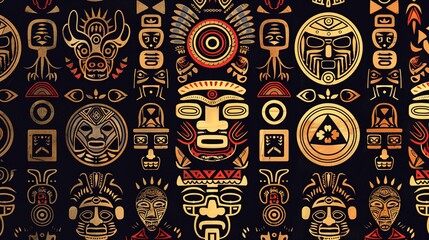 aztec symbol seamless pattern wallpaper