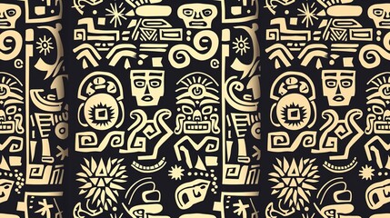 aztec symbol seamless pattern wallpaper