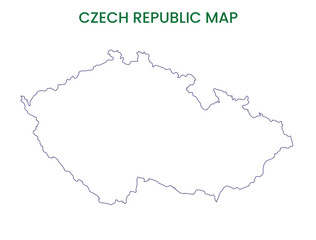 High detailed map of Czech Republic. Outline map of Czech Republic. Europe