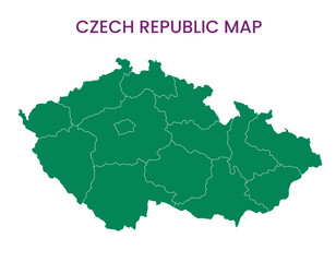 Fototapeta premium High detailed map of Czech Republic. Outline map of Czech Republic. Europe