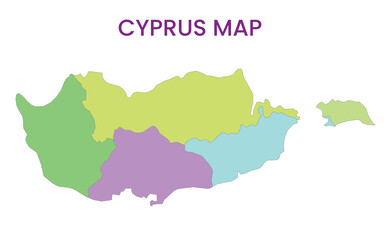 High detailed map of Cyprus. Outline map of Cyprus. Europe