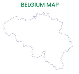 High detailed map of Belgium. Outline map of Belgium. Europe