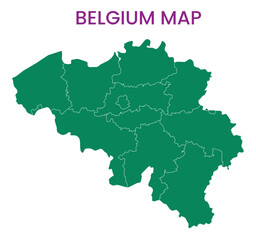 High detailed map of Belgium. Outline map of Belgium. Europe