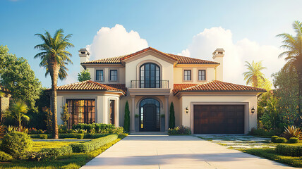 Foreclosure sale sign outside large house, real estate opportunity