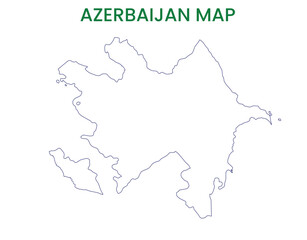High detailed map of Azerbaijan. Outline map of Azerbaijan. Europe